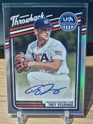 2026 Panini Stars & Stripes Prizm Throwback Trey Yesavage Auto /99 TS-TY