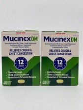 MUCINEX DM Relieves Cough  Chest Congestion 40 tablets - Lot of 2 Exp 1/2028