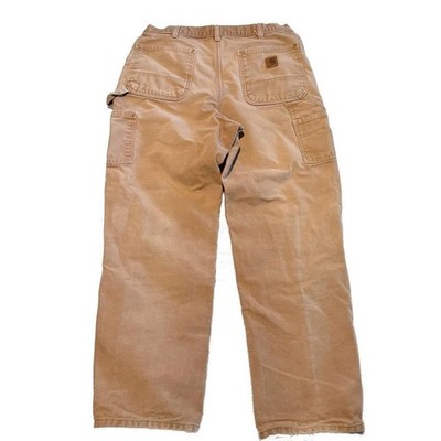 Vintage Distressed Carhartt B11BRN Firm Duck Dungaree Pants 34x32 Perfect Fade