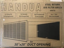 Handua 30x20 Duct Opening Steel Return Air Filter 1"  Filter (filter Included)