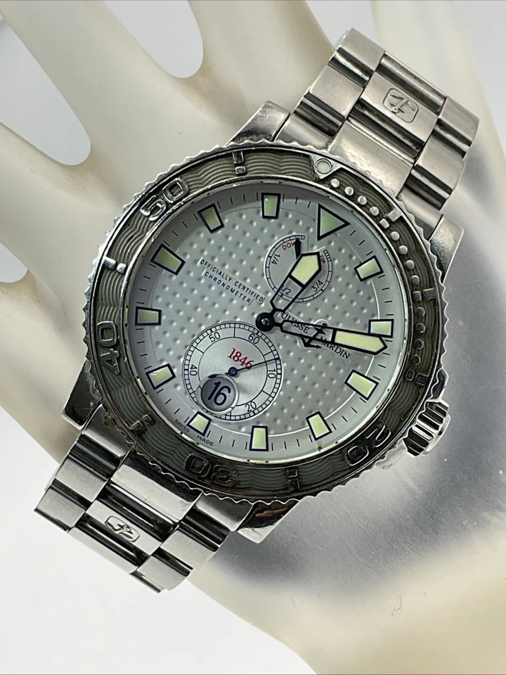 Reloj para hombre Ulysse Nardin Marine Diver hecho en Suiza 43 mm esfera blanca acero - 263-33 Foto 3 de 4