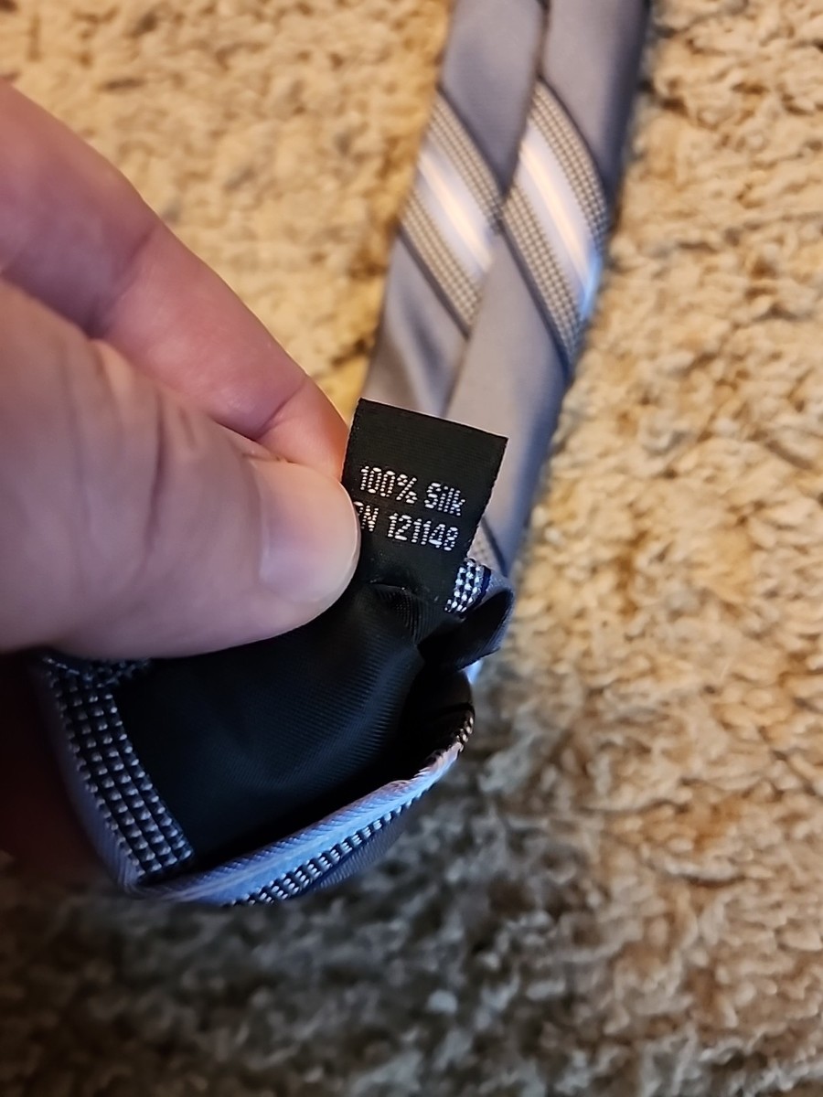 NEW Michael Kors Gray Diagonal Striped Clsssic Silk Neck Tie