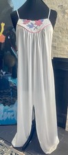 STUNNING VTG GILEAD Ivory Nylon Full-length Nightgown Lingerie Size Medium