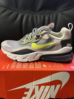 Nike Air Max 270 React GS Kids Sneaker Particle Grey Lemon Venom 4Y Lace Up