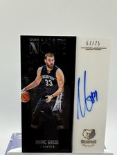 2016-17 Panini Noir MARC GASOL Auto Noir /75 Grizzlies