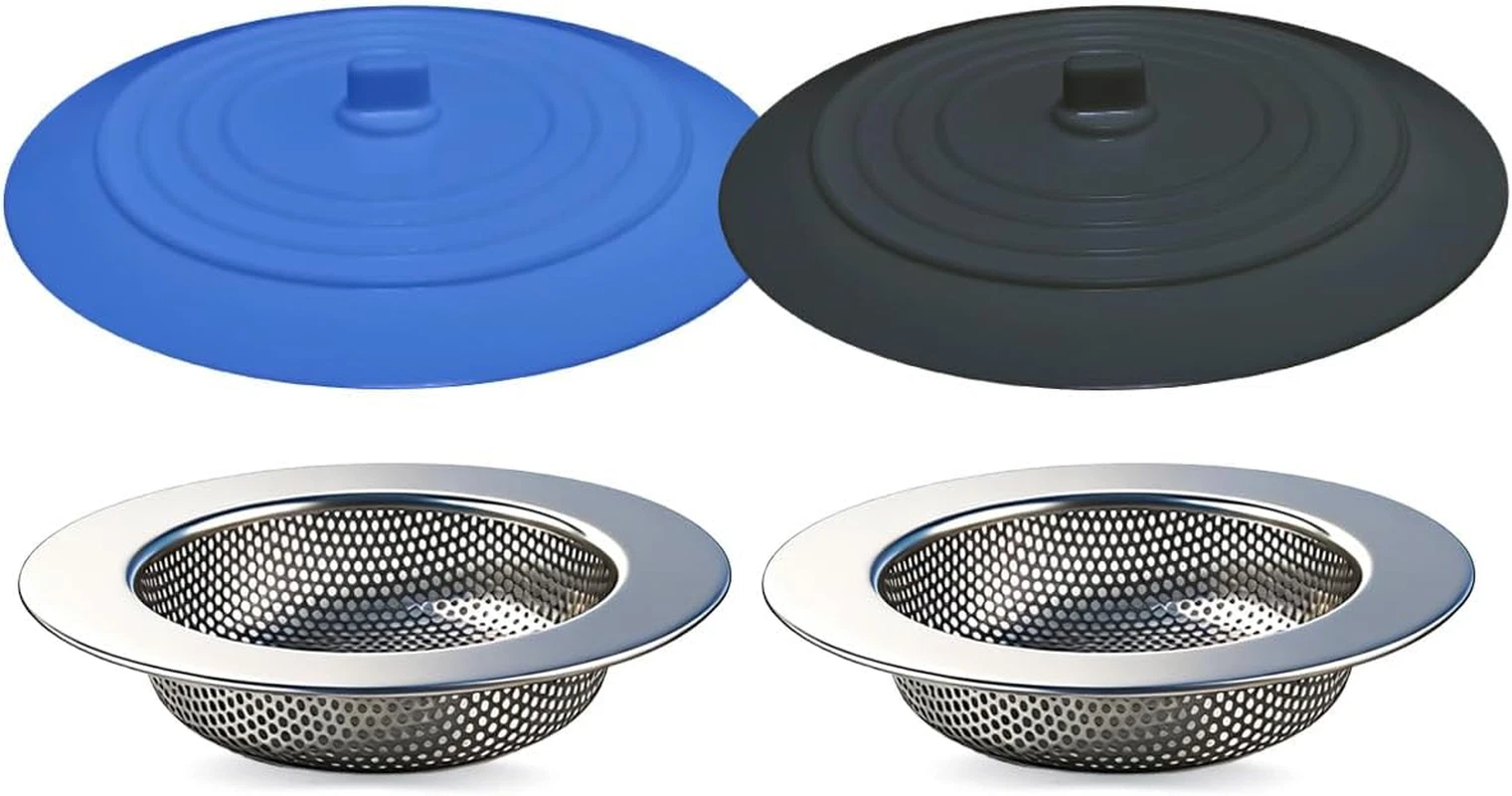 4PCS Silicone Kitchen Sink Strainer Stopper Kit 4.5in Stainless Steel Drain plug
Opens in a new wind