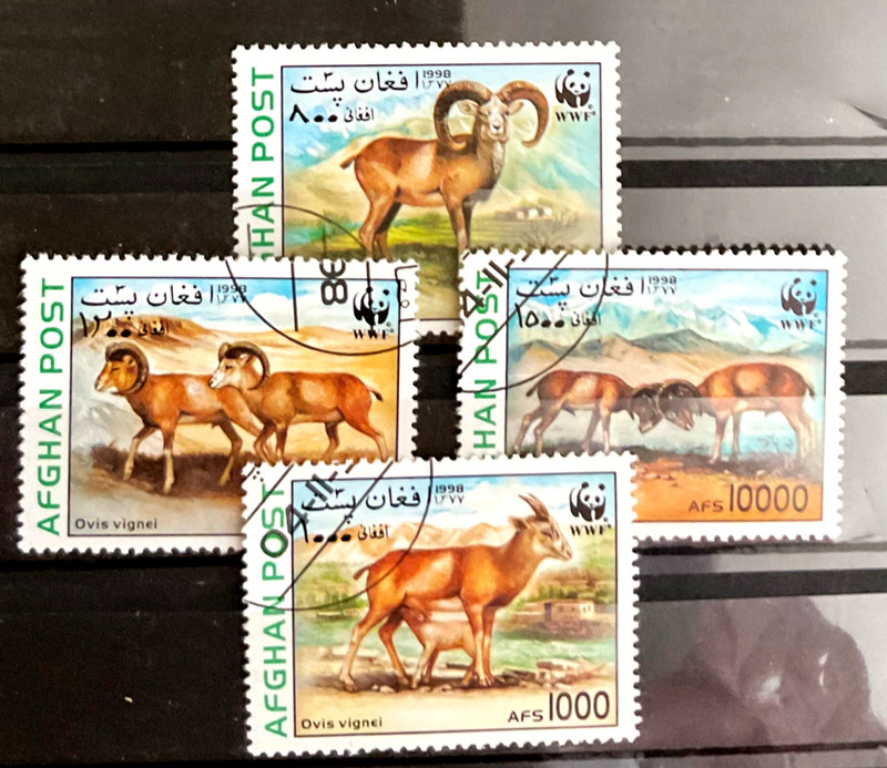 AFGHANISTAN - 1998 WORLD WILDLIFE FUND ~ MOUNTAIN GOATS       cto         #25028