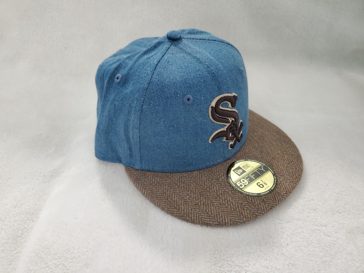 NEW ERA 59 FIFTY CHICAGO WHITE SOX BLUE DENIM BROWN TWEED