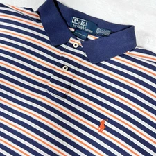 Polo Ralph Lauren Shirt Men's X-Large Striped Blue Golf Athleisure Gorpcore Vtg