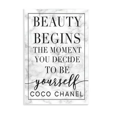 Beauty Begins Once You Decide to Be Yourself White Marble Typography, Design ...