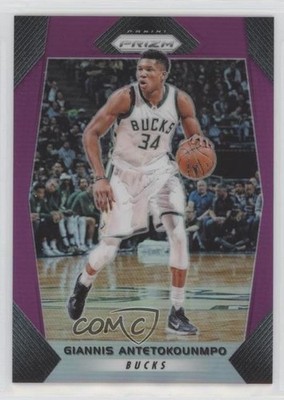 2017-18 Panini Prizm Purple Prizm 60/75 Giannis Antetokounmpo #182 hs9