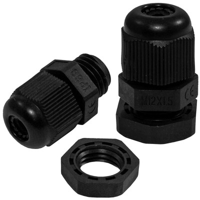 50x Kabelverschraubung M12 PG7 schwarz IP67 metrisch 3-6,5mm