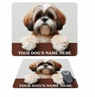 Personlised Mousemat, Shih Tzu Peeking Over a Wall, With Your Dogs Name