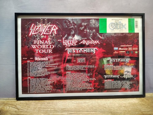 Slayer 2018 Farewell Tour Kickoff Poster (Thrash Metal, Heavy Metal) W/ Stub - Picture 9 of 9