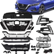For Sentra 2020 2021 2022 Grilles/Radiator Shutter/Trim/Fog Lights/Bezels Set
