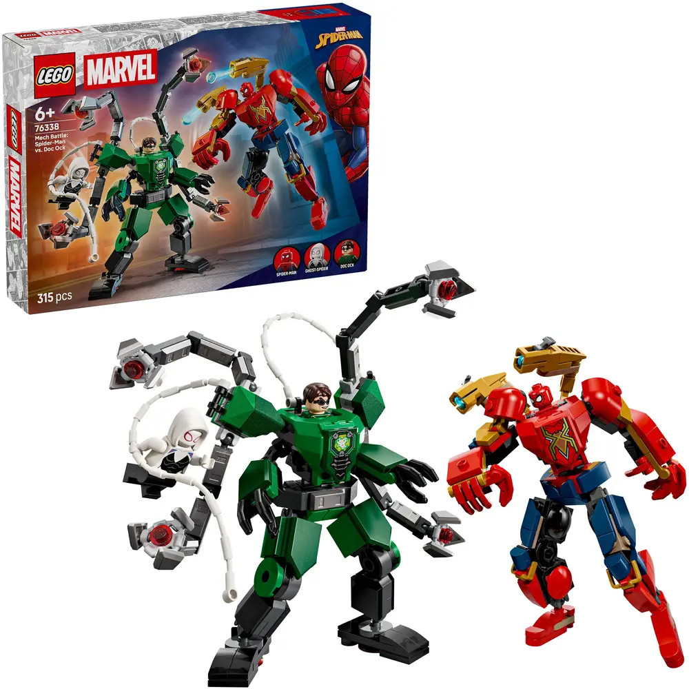 LEGO Marvel Mech-Duell: Spider-Man vs. Doc Ock 76338 | Superhelden Spielzeug ab 6 Jahren für Jungen, mit 2 Actionfiguren, 3 Minifiguren, Shootern, Geschenk für Kinder, 315 Teile - Bild 14