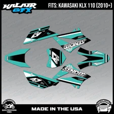 Graphics Kit for Kawasaki KLX110 KLX110R/RL (2010-2024) Fresh Series - Teal