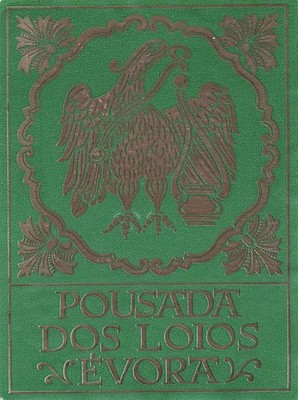 Pousada Dos Loios Inn Evora Portugal Vintage Hotel Luggage Label Pelican Crest
