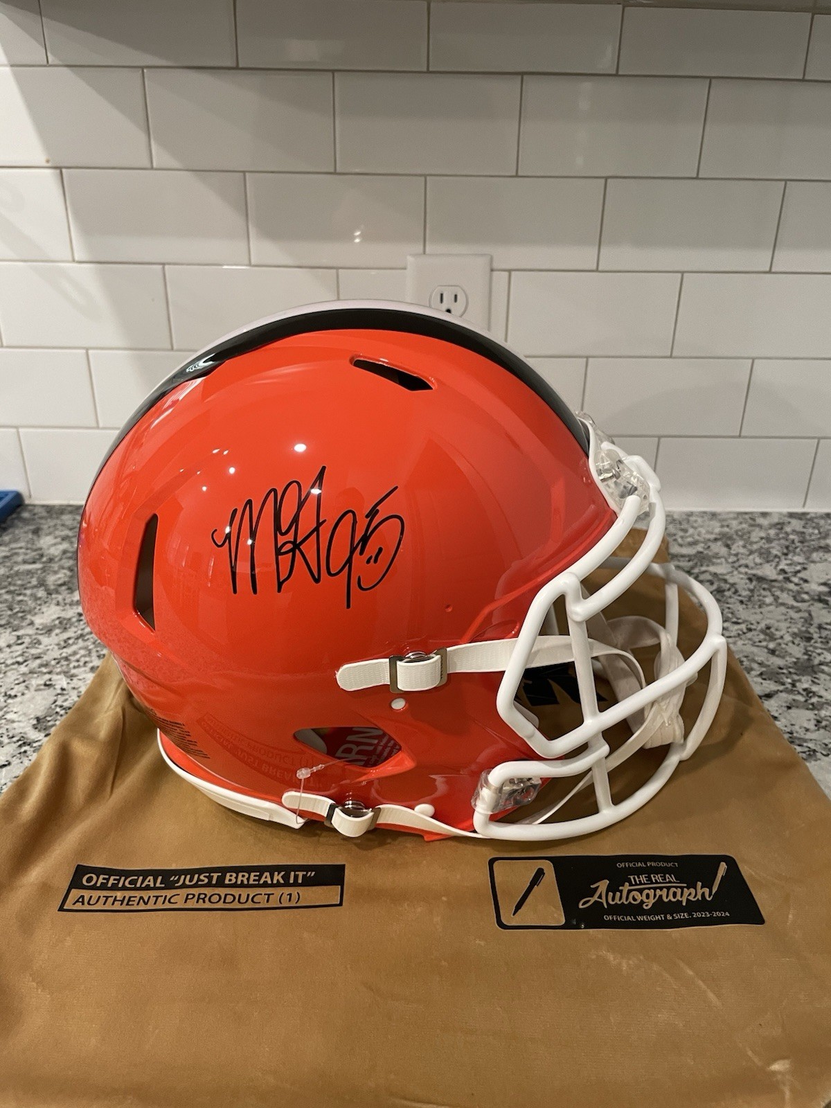 MYLES GARRETT Autographed Signed Cleveland Browns F/S SPEED REP HELMET BECKETT QR 