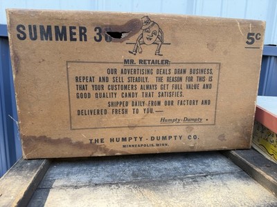 1930s Vintage Humpty Dumpty Candy Co Summer 36 Store Display Shipping Box