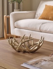 Next Brown Gold Antler Decorative Bowl Stag Rustic Ornament Country Home Decor