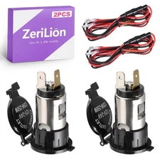 2 Pack 12V Cigarette Lighter Socket Outlet - Waterproof 12 Volt Power Outlet ...