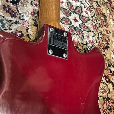 Electric Guitar Teisco MJ-2 Model Red Made in Japan with Hard Case