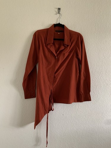 Nicholas K Wrap Cotton Silk Shirt Size XS Long Sleeve