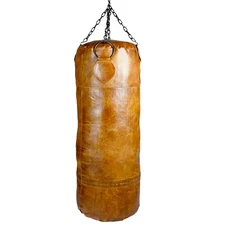 Hand Crafted Real Leather Punching Bag Antique Style 40 inches