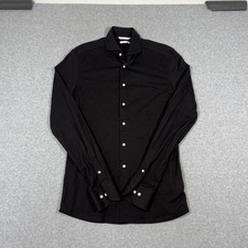 SuitSupply Men Black Extra Slim Dress Shirt Pure Cotton 15.5/15 3/4 39L/40L 