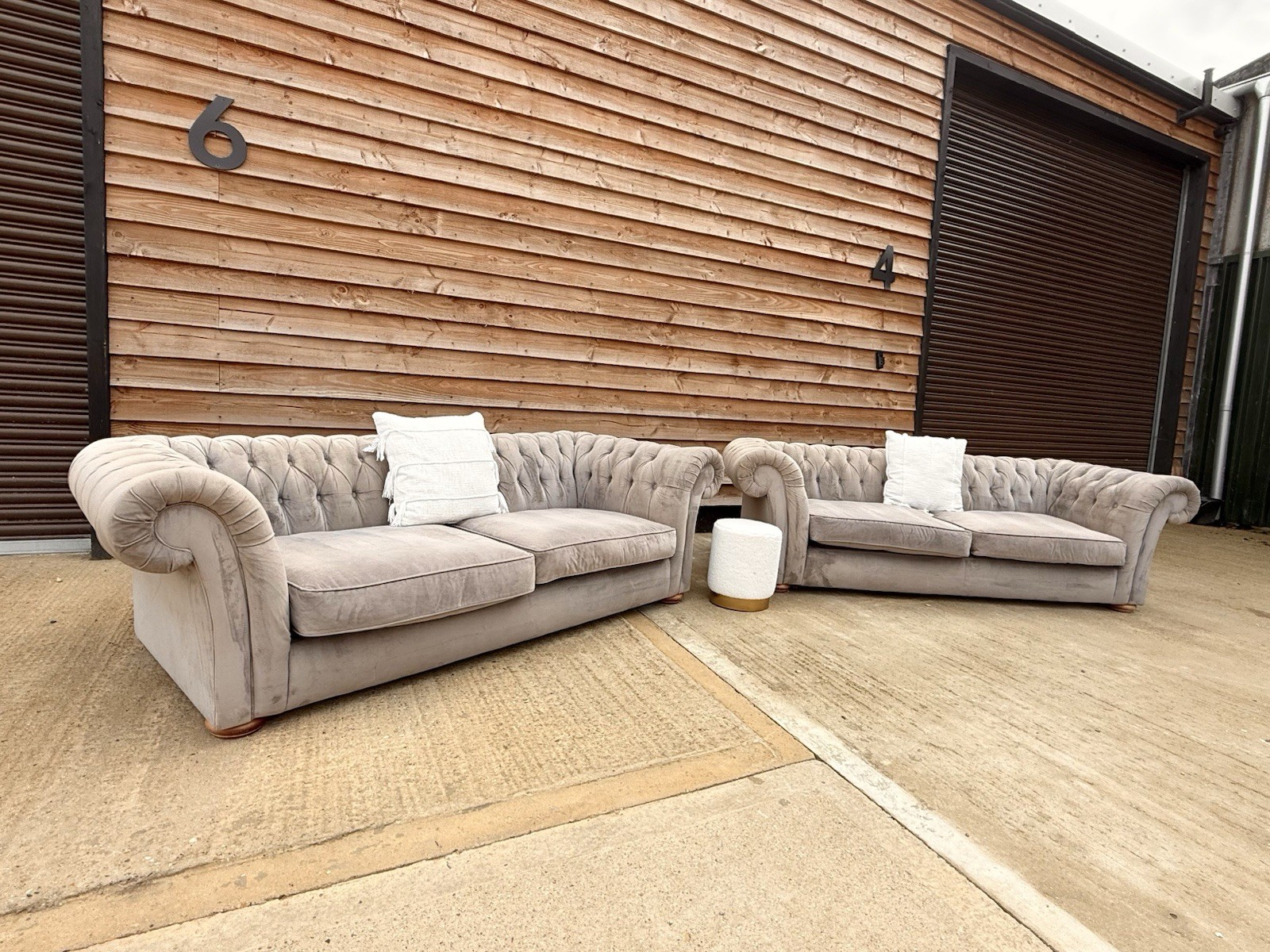 Grey Next 3&3 Seater Sofa Set In Excellent Condition