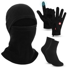 3 Pack Winter Balaclava Gloves Sets for Men Ski Touchscreen Waterproof Gloves...