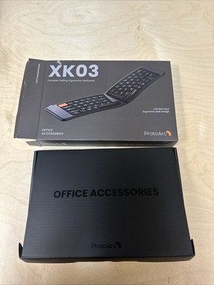 Protoarc Wireless Ergonomic Foldable  Keyboard XK03 Ultra Slim Travel, Gray