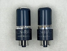(2) Ken-Rad 6V6GT Power Tubes Black Glass Close Date Codes Tests Strong