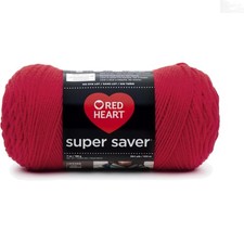 Red Heart's 364 Yards of Hot Red Crafting Yarn - 100 Acrylic, Machine Washable