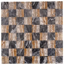 Hand Made Marble & Onyx - Chess & Checkers Board- great condition -