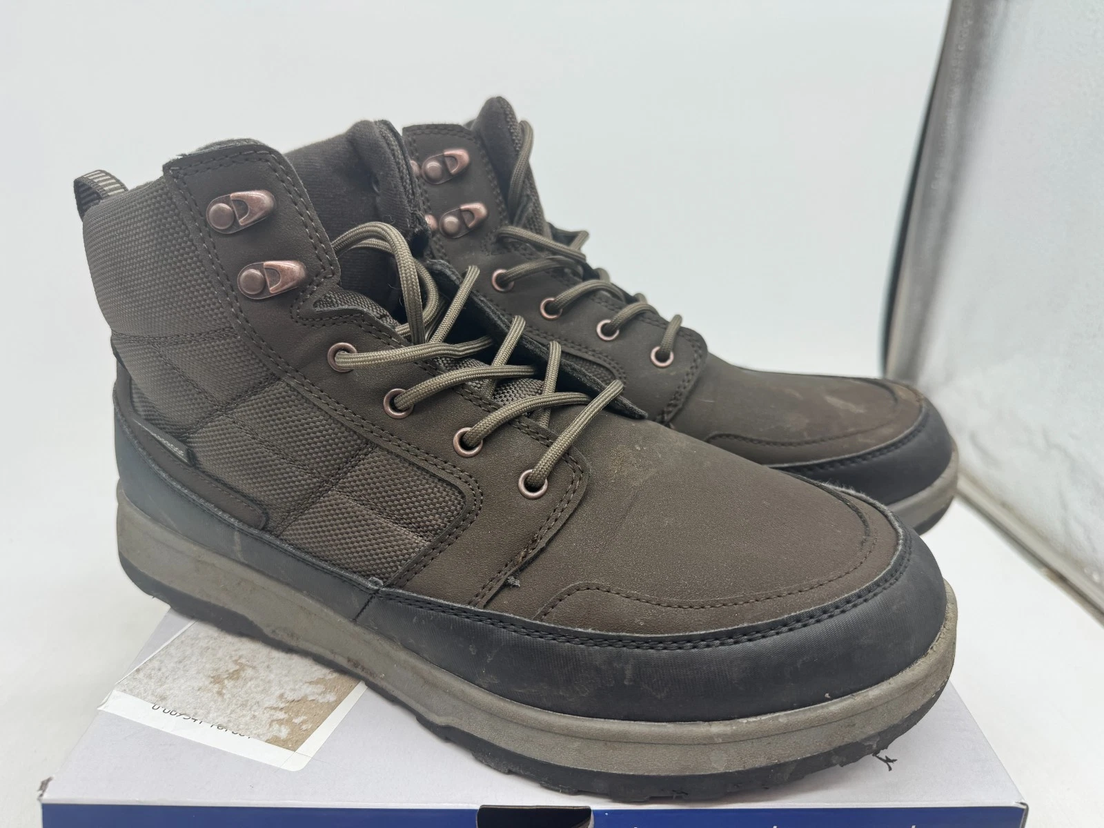 Weatherproof Jenkins Snow Boots Men's Brown Lace Up Lightweight Comfort - 11