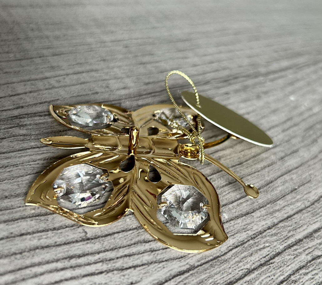 Crystal temptations 24k gold plated butterfly with Spectra