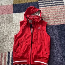 Henri Lloyd Ladies Gilet With Hood Red Size 4. Uk 14