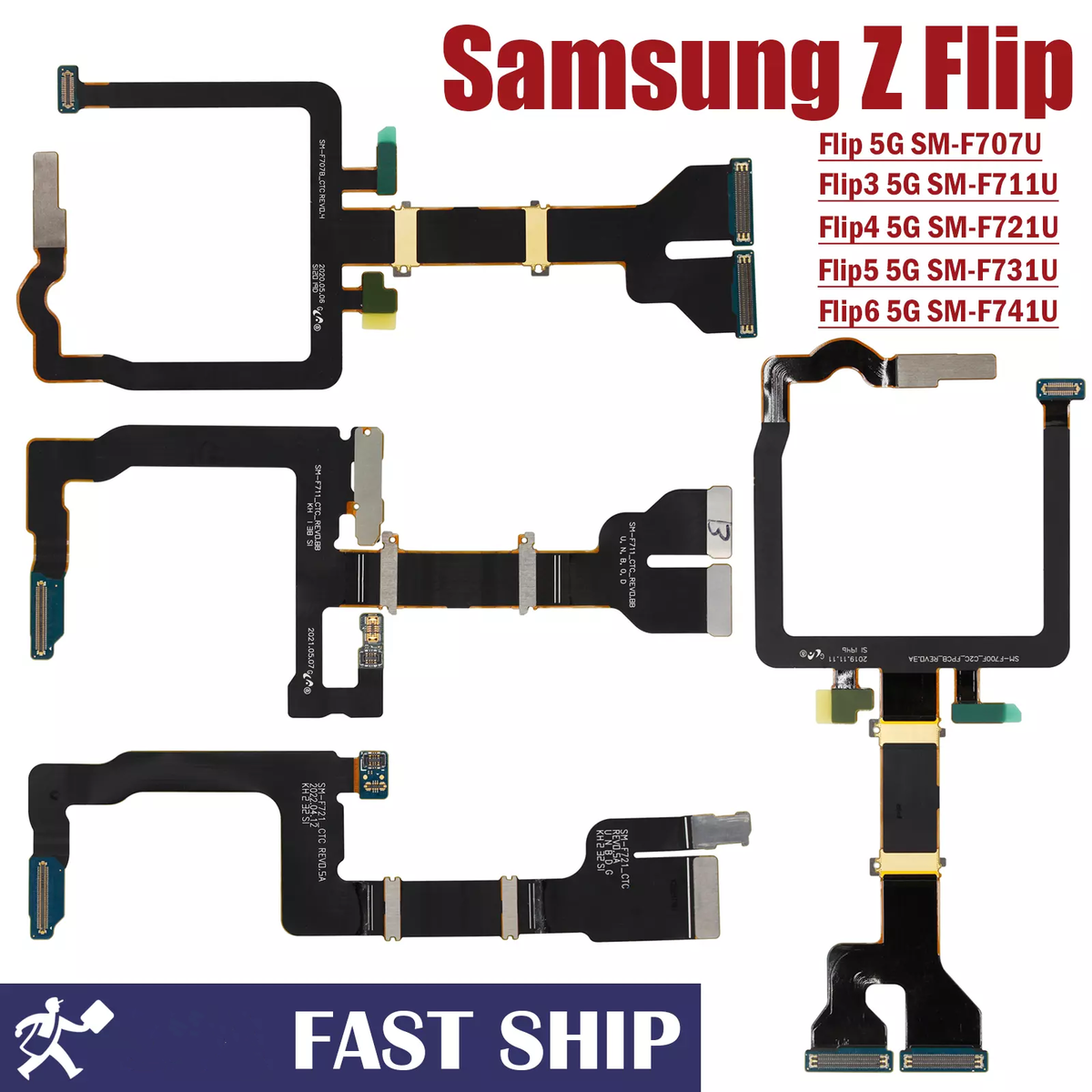 LCD Spin Axis Flex Cable Ribbon Parts For Samsung Galaxy Z Flip 5G