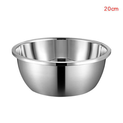 Stainless Steel Bowl DIY Cake Bread Salad Mixer Dinner Round Soup Rice Bowl FT - Bild 12 von 15