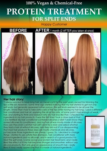 Vegan Hair Protein Treatment Natural Split Ends Repair for Women Hair Thickening - Picture 3 of 6