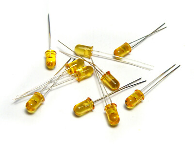 10x Hewlett Packard 5082-4558, Vintage 5 mm Leuchtdiode / LED, Gelb, HLMP-3416