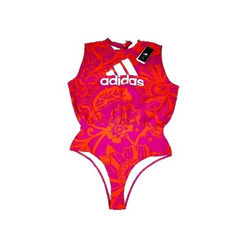 Adidas x Farm Rio Bodysuit Medium Floral Magenta Pink Boho Tank Top Leotard New