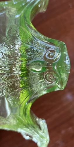 EAPG Jefferson Glass Swag with Brackets Canary Vaseline Opalescent Water Pitcher - Picture 12 of 24