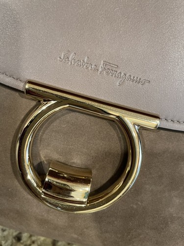 SALVATORE FERRAGAMO Medium MARGOT Top handle NUBUCK Satchel Store Display Bag - Picture 3 of 16