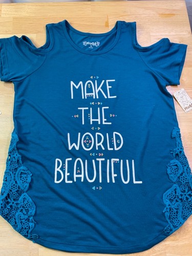 New Girl’s Mudd Cold Shoulder T-Shirt with Crochet Sides—Great Colors!!* - Picture 3 of 11