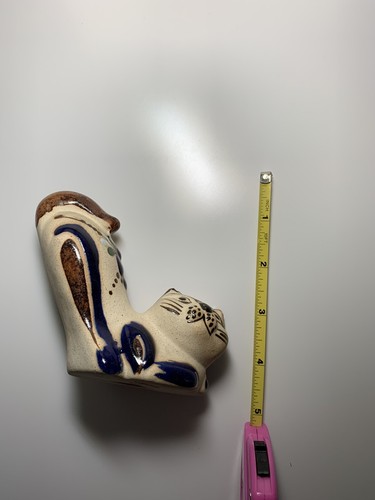 Vintage Mexican Folk Art Pottery Tonala Style Cat Figurine Signed Hand Painted - Picture 10 of 12