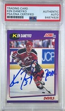 Ken Daneyko auto insc 1991 Score #46 card PSA Encapsulated New Jersey Devils