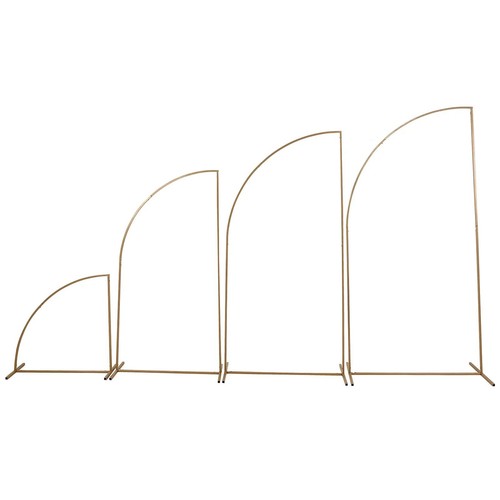 4 Gold Half Moon Shape Metal Floral Display Frame Backdrop Stand Set Wedding - Picture 8 of 9